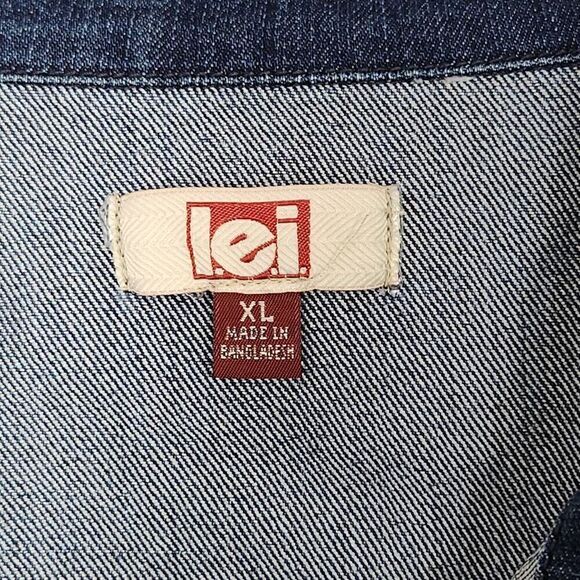 Lei Apple denim jacket Jr darkwash bleached Size XL - Picture 4 of 7